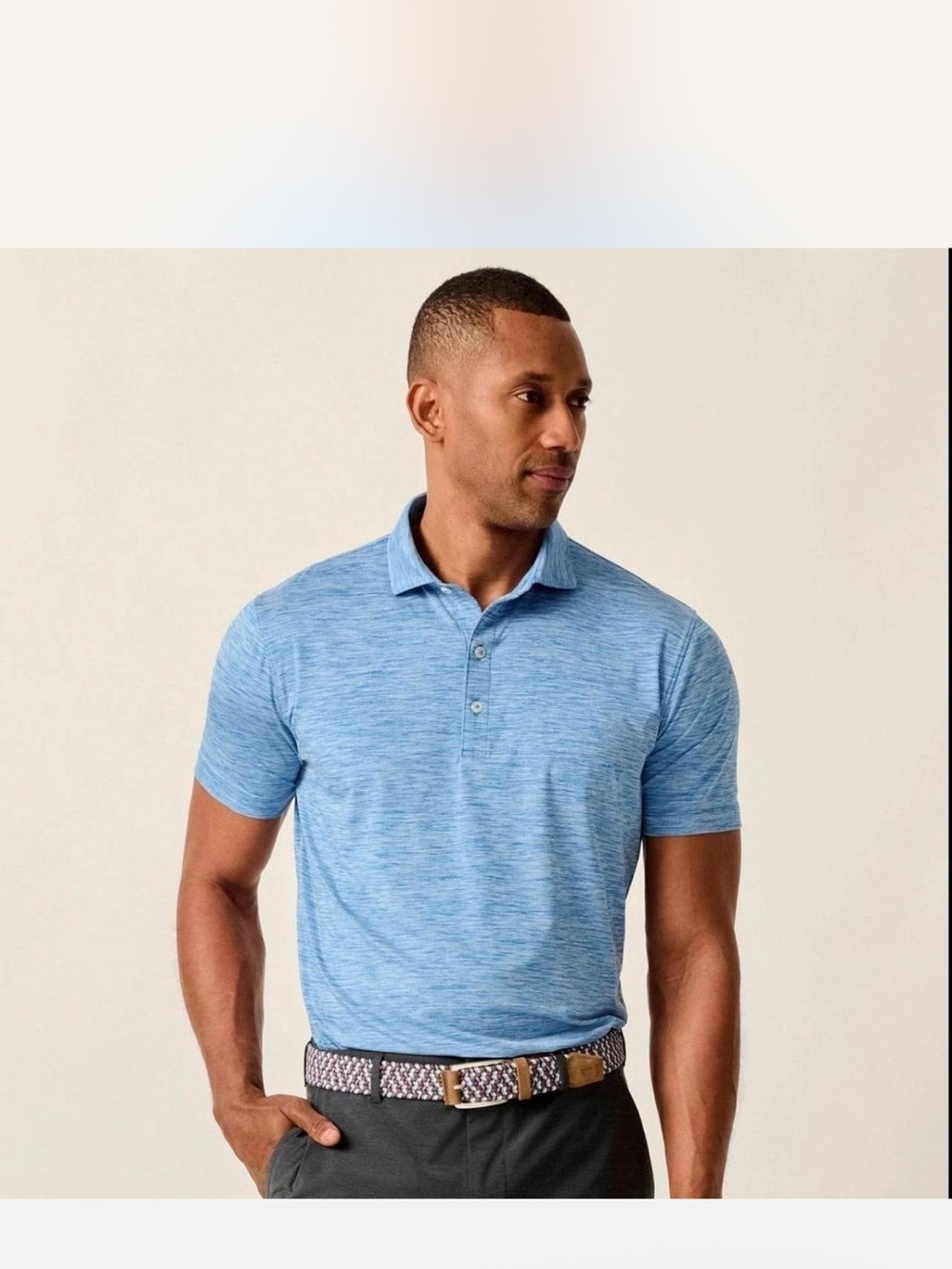 johnnie-O Huron featherweight polo shirt palisade blue large